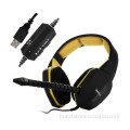 7.1 Virtual Surround Sound LED logo light Computer Headphones PC USB Gaming Headset with Volume Control and Mic